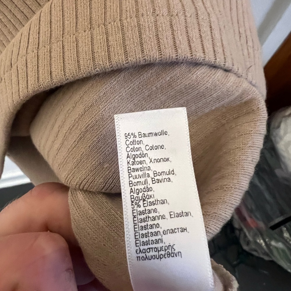 Hanro Light Brown Cotton Long Sleeve Top, size large - Picture 5 of 5
